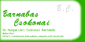 barnabas csokonai business card